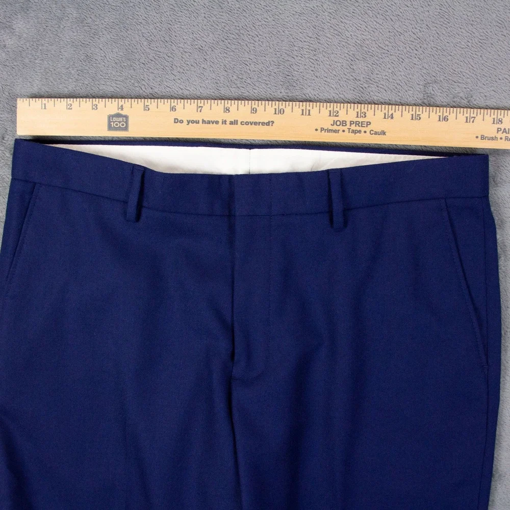 NWT J.Crew Bowery Slim Fit Wool Dress Pants Mens 34x34 Blue $128 MSRP